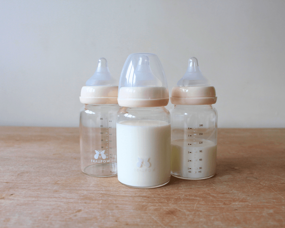 Fraupow - Combi-Feed Anti-Colic Baby Glass Bottle Set - Clear - 3 Pcs - 180 ml