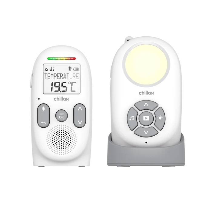 chillaxbaby Advanced Audio Baby Monitor With Nightlight, Temperature Sensor & Charging Pod - Cb360