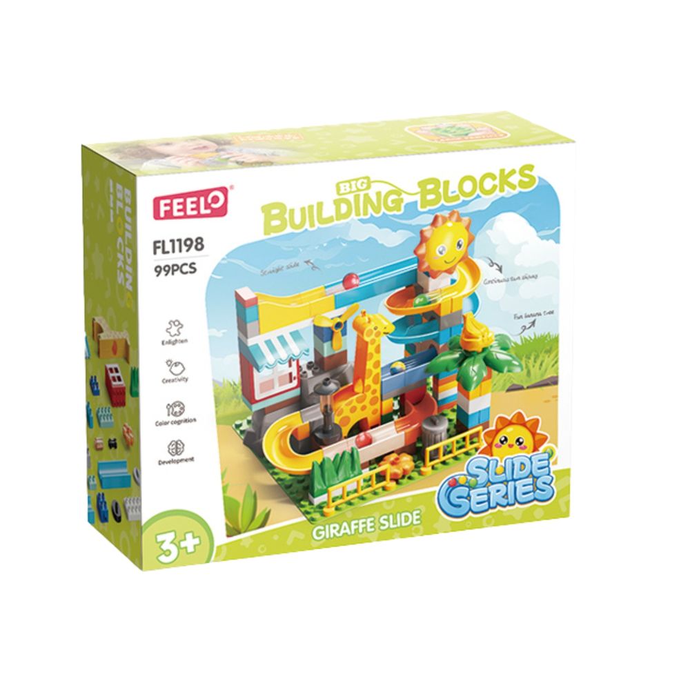 Feelo - Giraffe Slide Big Building Block Set - Multicolor - 99 Pcs