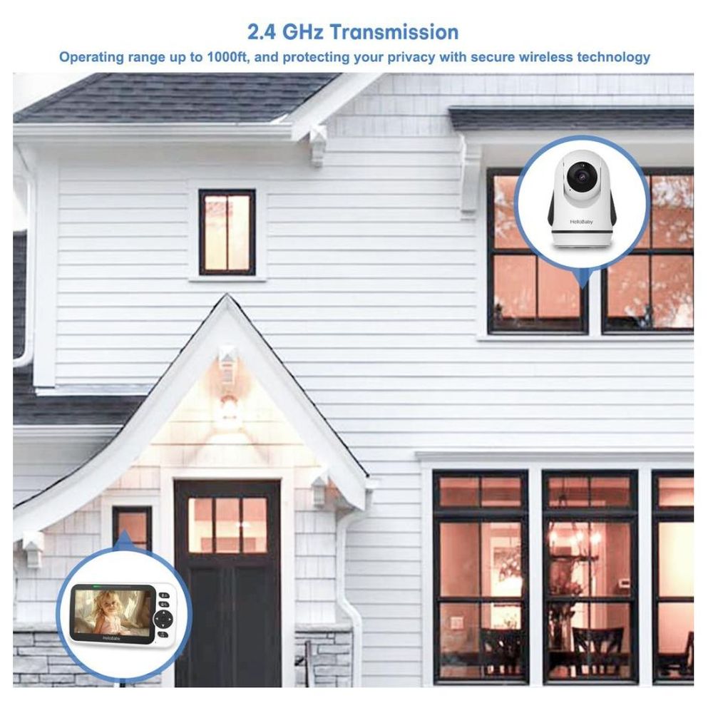 Hello Baby 5.0-inch Color LCD Screen Video Baby Monitor With Remote Camera