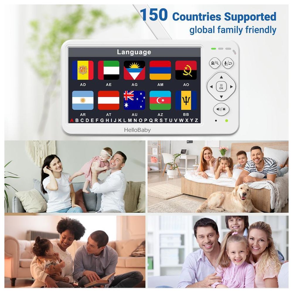 Hello Baby 6 Inch IPS Screen - Portable Baby Video Monitor