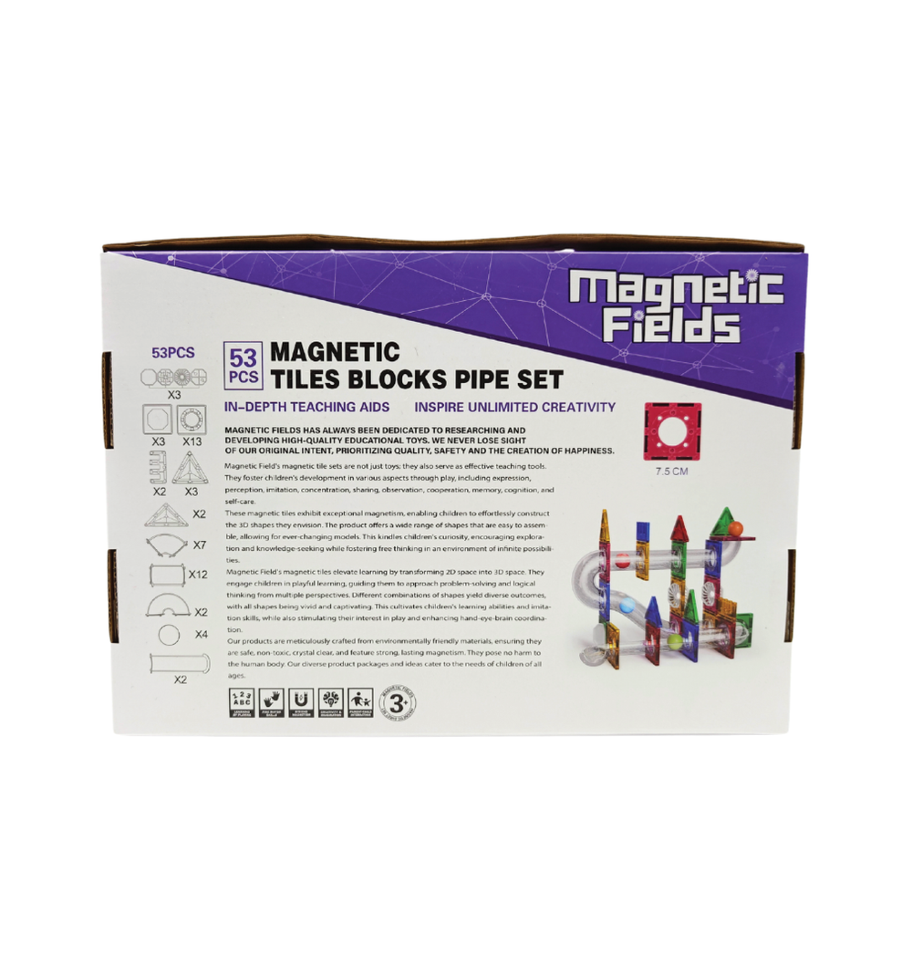 ماغنيتيك فيلدز - مجموعة مكعبات أنابيب مغناطيسية - 53 قطعة