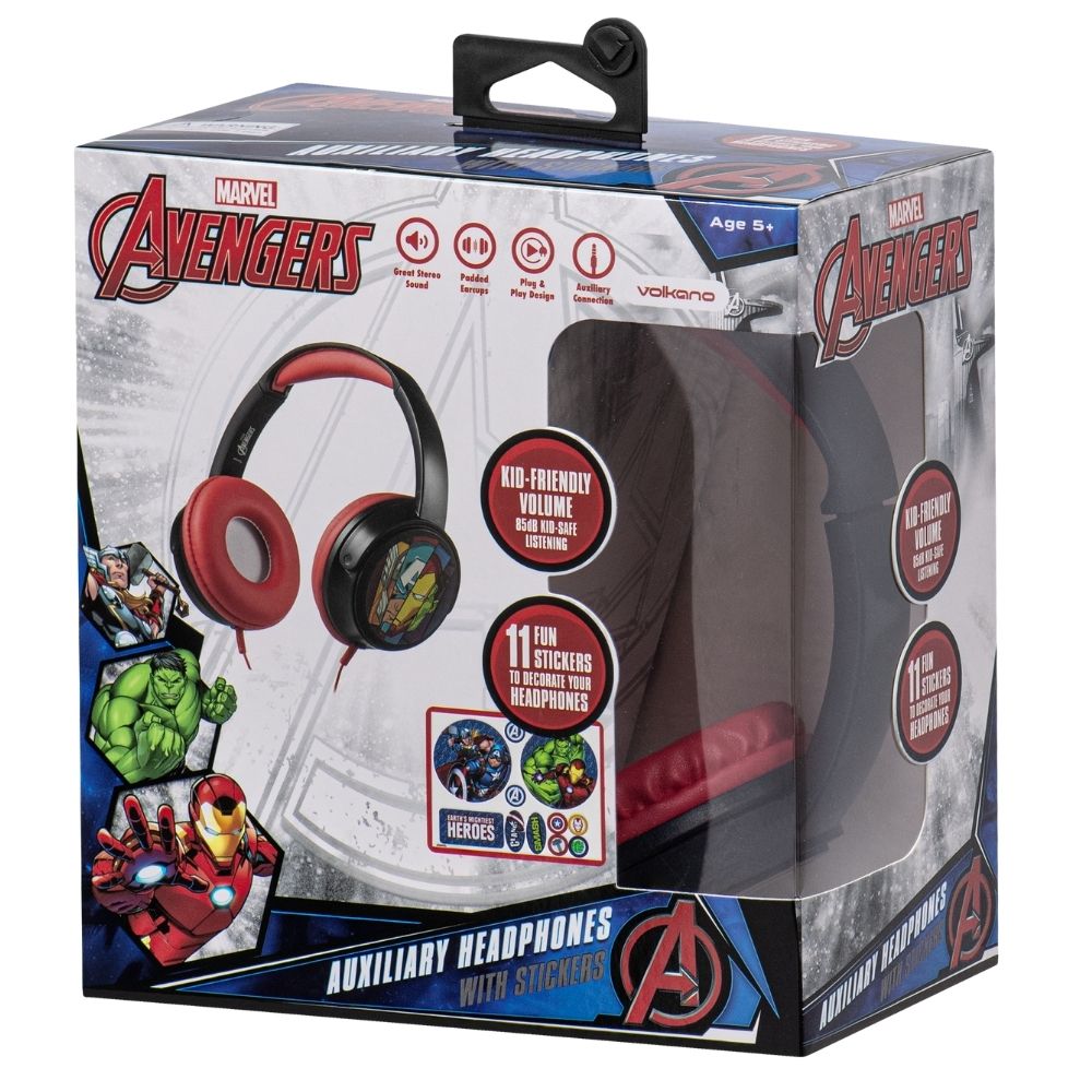Volkano - Marvel Avengers Padded Aux Headphone With Stickers