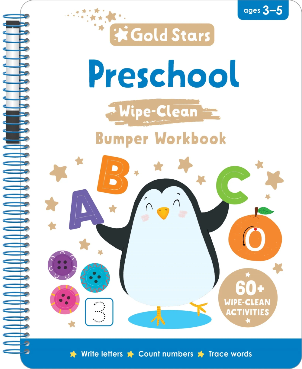 Gold Stars Vol. 3 - Write & Wipe Bumper Workbook - Preschool