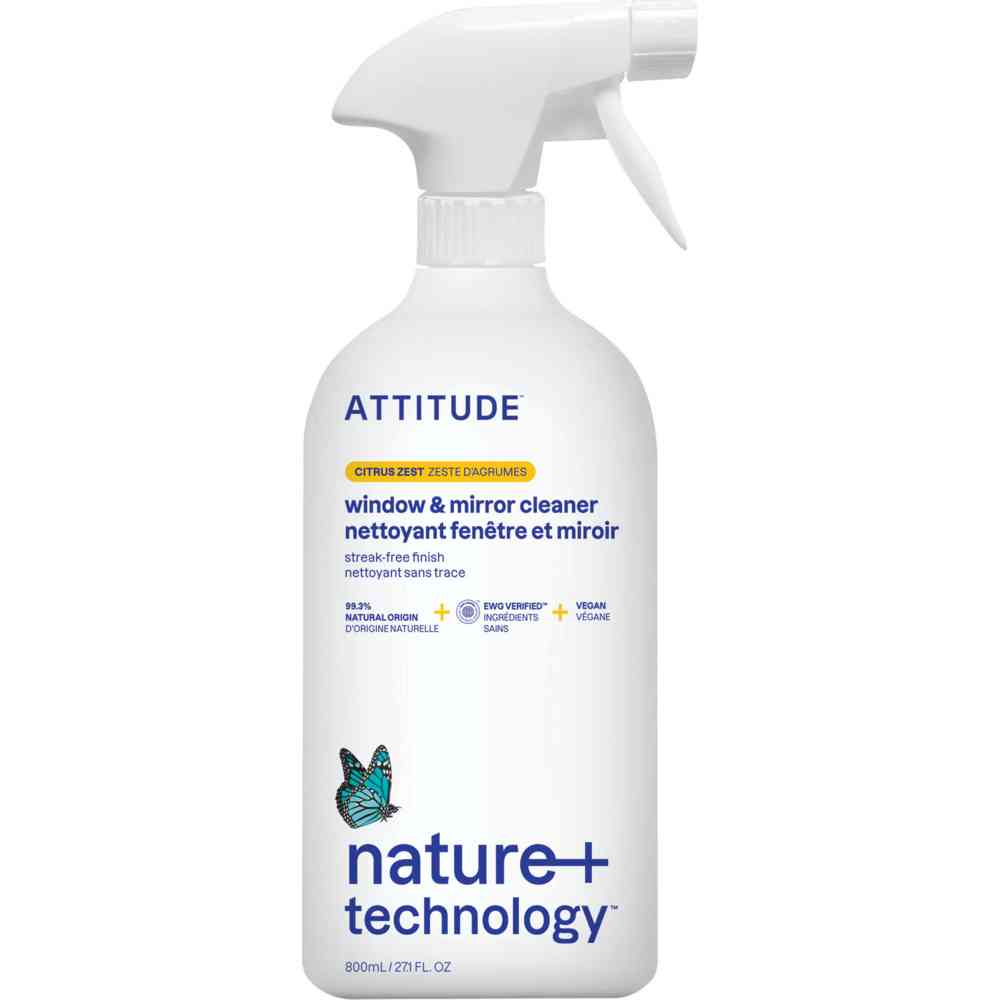 Attitude Nature+ Technology Window And Mirror Cleaner - Citrus Zest - 800 ml