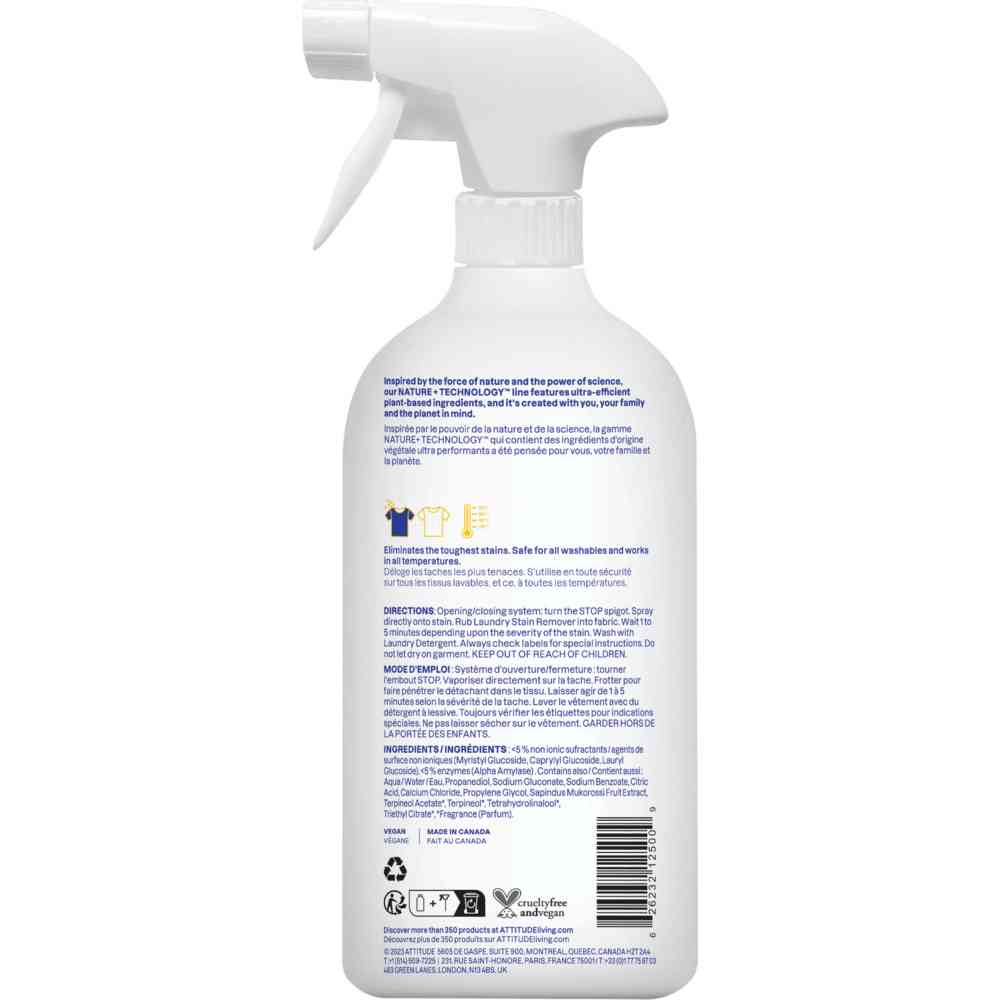 Attitude Nature+ Technology Laundry Stain Remover - Citrus Zest - 800 ml