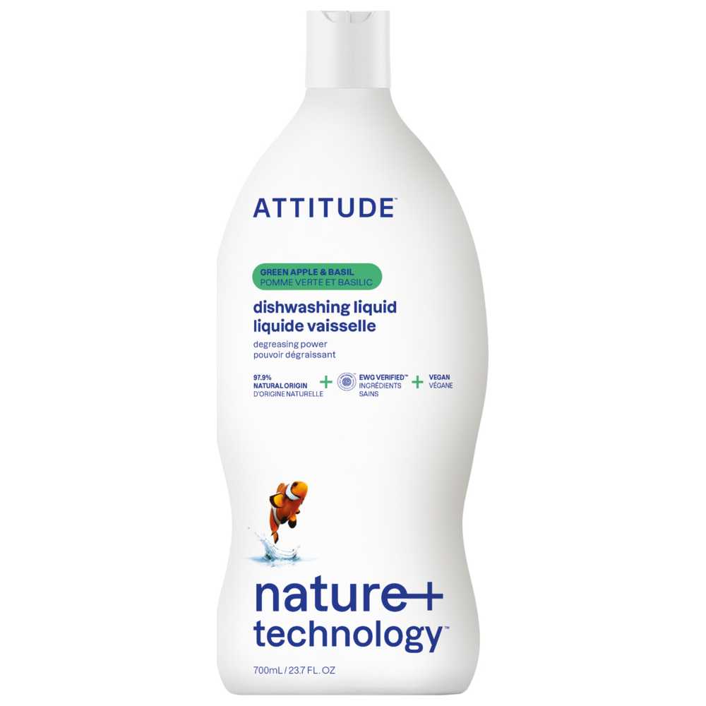 Attitude - Dishwashing Liquid - Green Apple & Basil - 700 ml