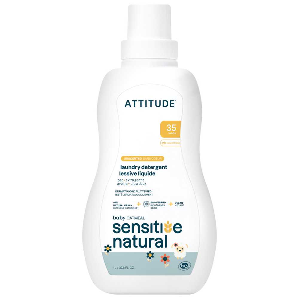 Attitude - Oatmeal Natural Baby Care Laundry Detergent - 35 Loads - 1 L