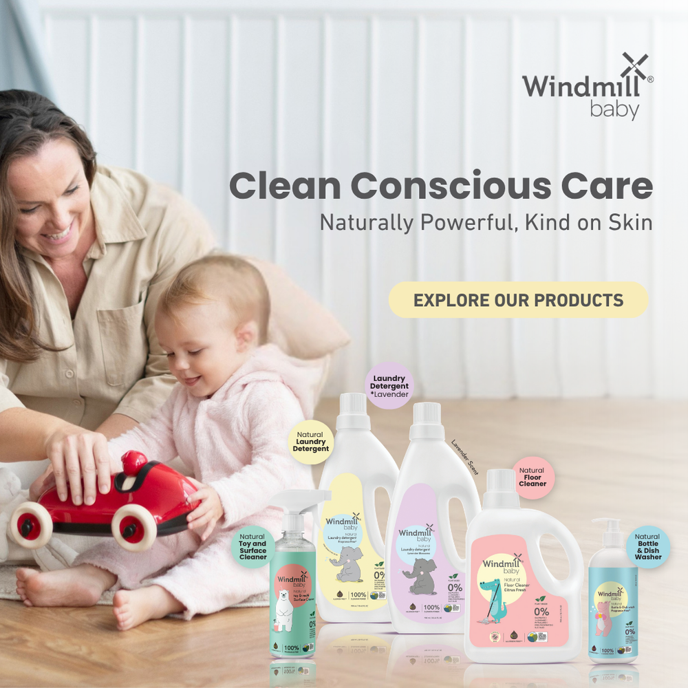 Windmill Baby Fragrance Free Laundry Detergent - 900 ml With Dish Wash - 450 ml