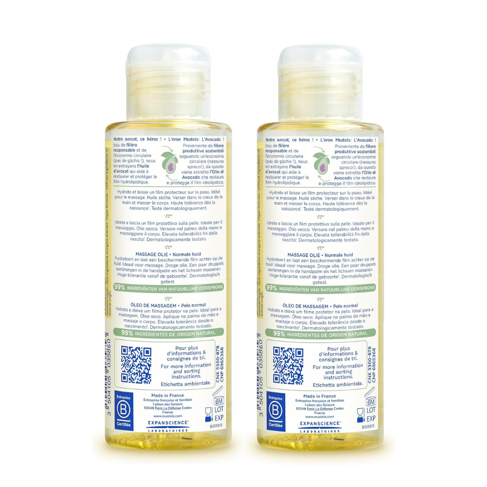 Mustela - Baby Massage Oil 100ml - Pack Of 2