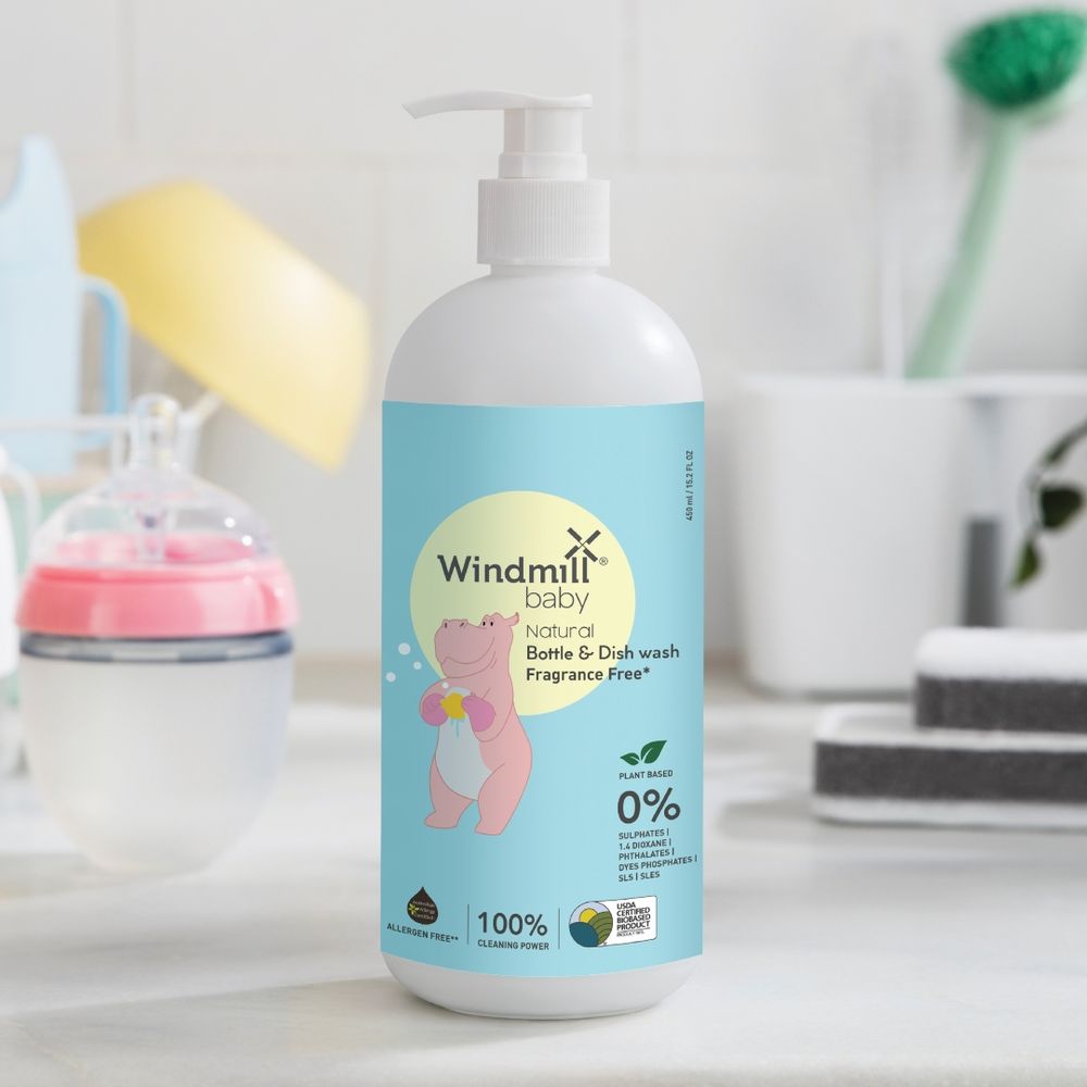 Windmill Baby - Natural Bottle And Dish Wash Fragrance Free - 450ml