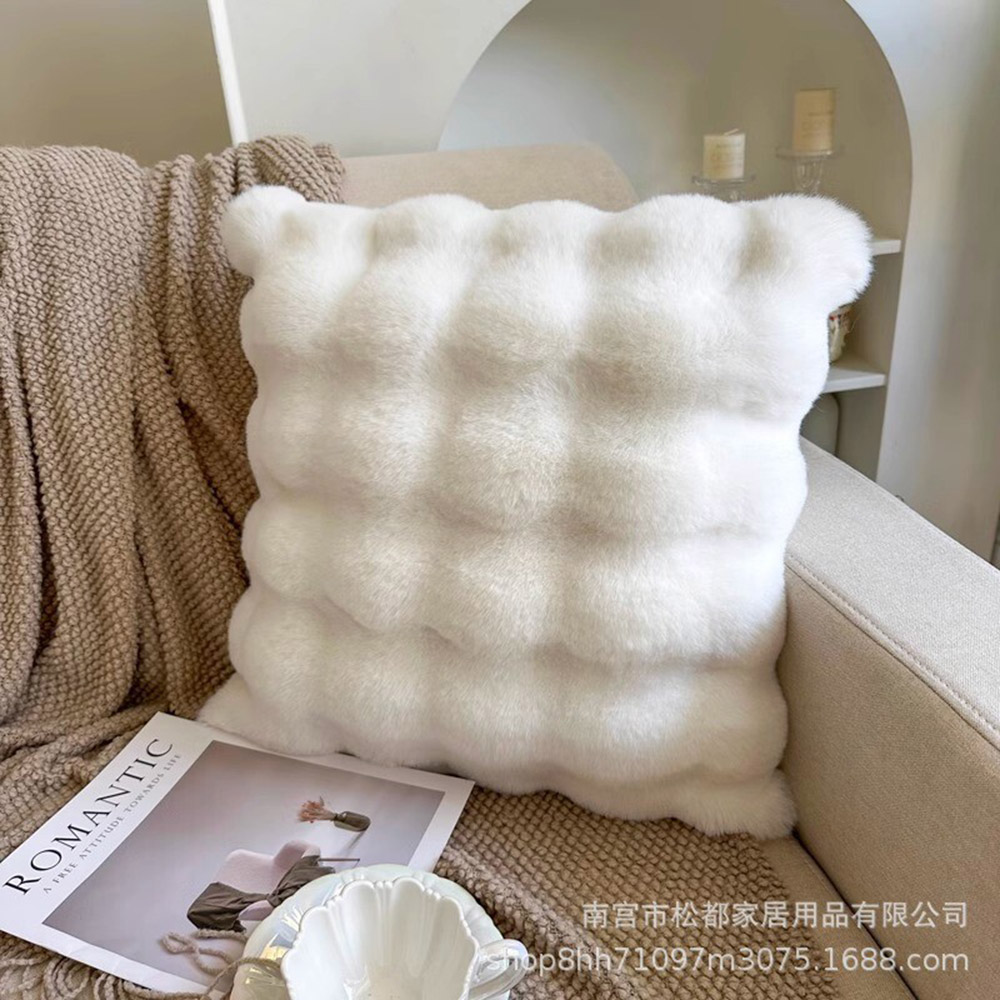 Mei Stylish - Plush Rabbit Fur Cushion Cover