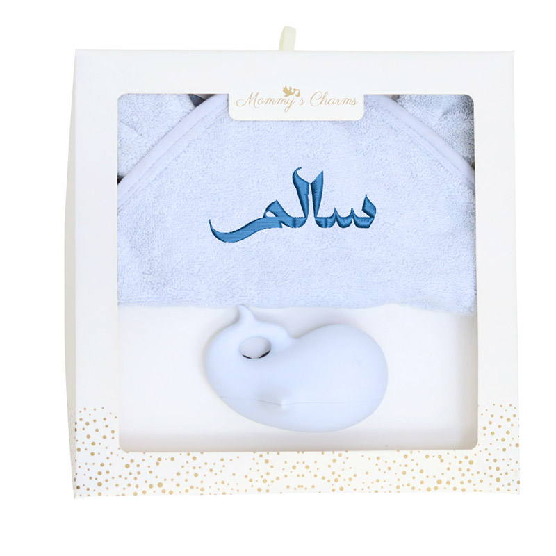 مجموعة ألعاب استحمام من السيليكون ومنشفة أطفال مخصصة من ماما تشارمز - وردي - قطعتان