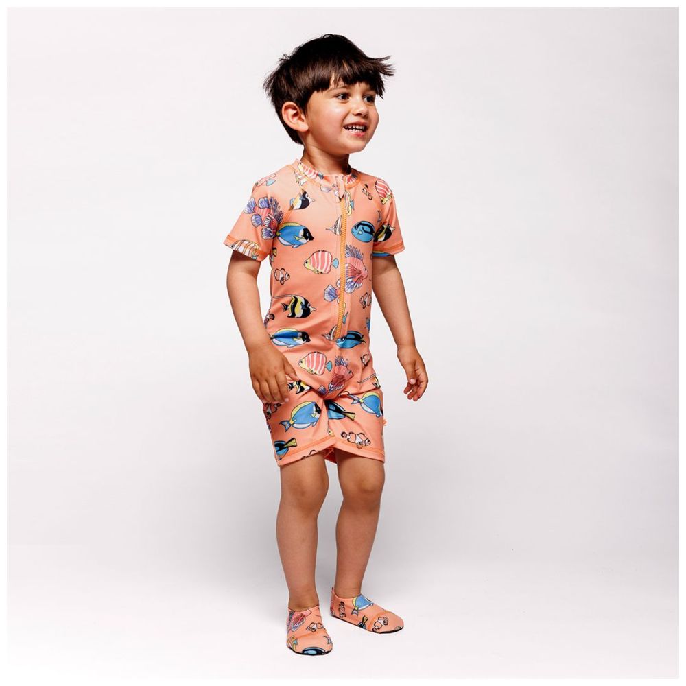 سمافولك - حذاء سباحة مقاوم للأشعة فوق البنفسجية 50 للأطفال - سمك - برتقالي