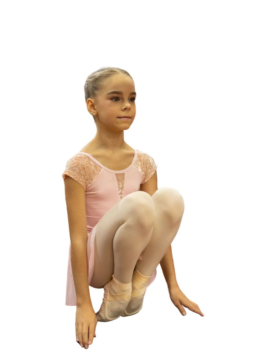 ون سبورتس - بدلة رقص كاتي بأكمام قصيرة للبنات - وردي