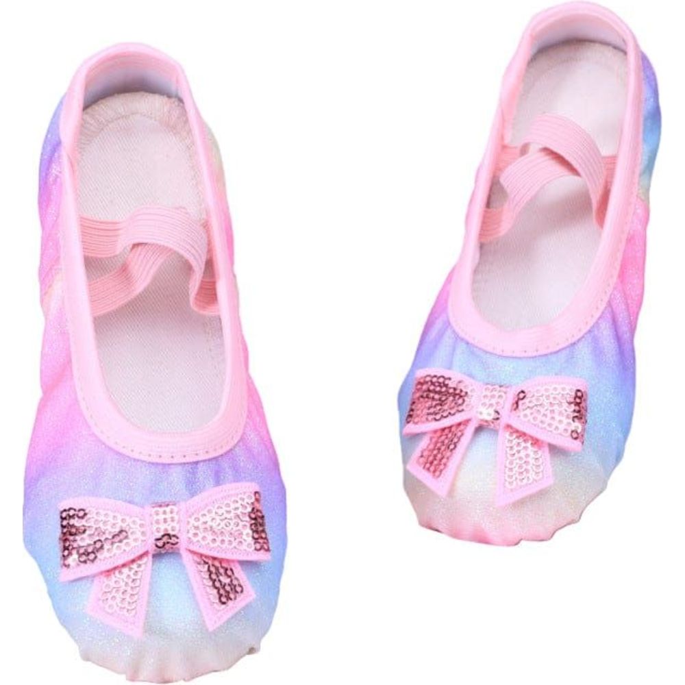 Onesports Girl's Sparkle Rainbow Ballet Shoes - Multicolor