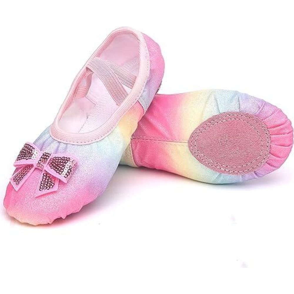 Onesports Girl's Sparkle Rainbow Ballet Shoes - Multicolor