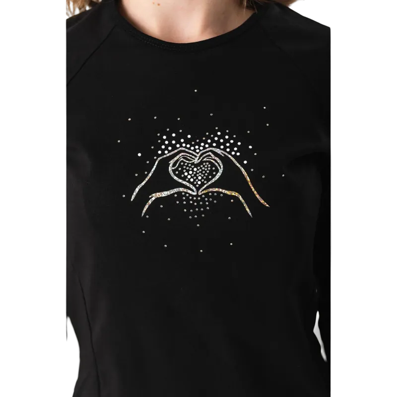 ون سبورتس - قميص ميلينيوم بأكمام طويلة للبنات - أسود