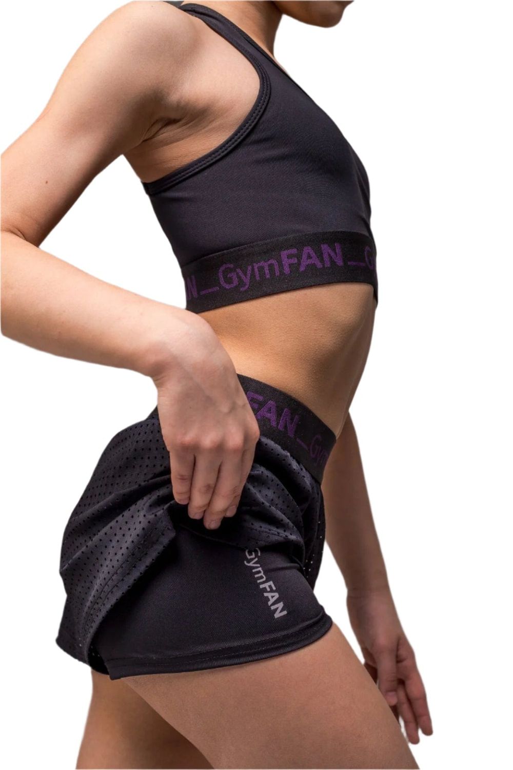 Onesports - Girl's Fan Double Layer Shorts - Black