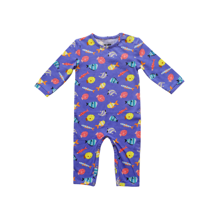 Ola Otter - Sleepsuit - Fuzzy Fishes