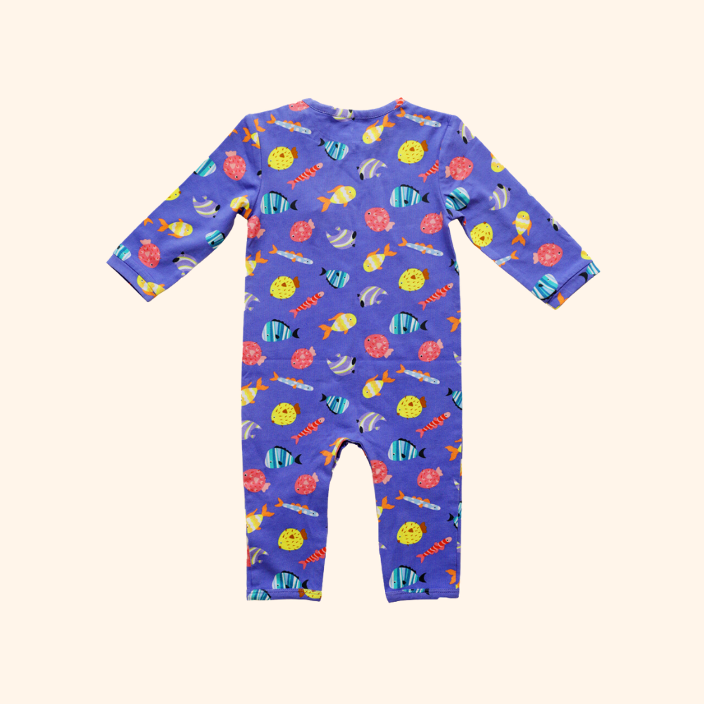 Ola Otter - Sleepsuit - Fuzzy Fishes