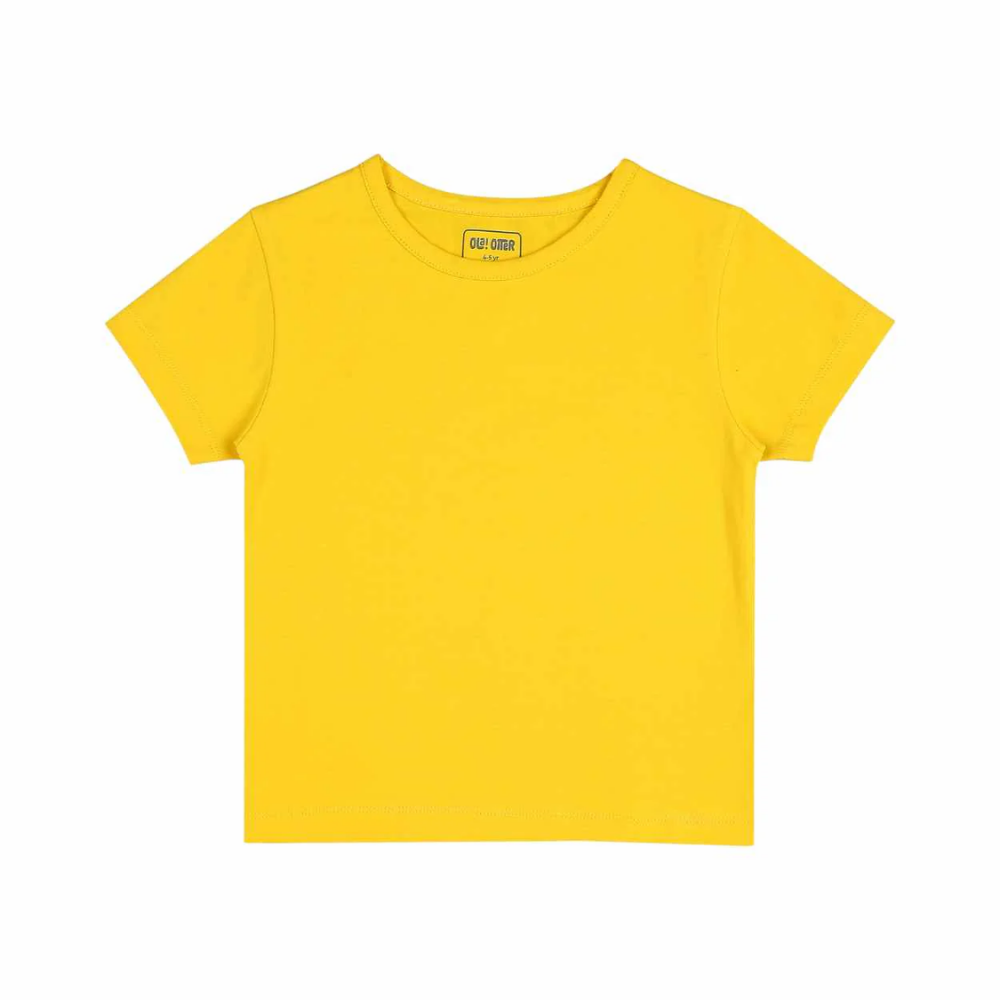 Ola Otter - Oversized Round Neck Solid T-Shirt - Dandelion Yellow