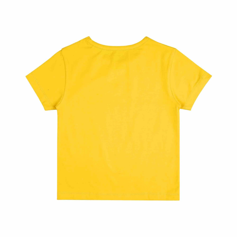 Ola Otter - Oversized Round Neck Solid T-Shirt - Dandelion Yellow