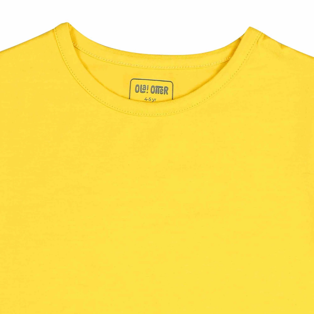 Ola Otter - Oversized Round Neck Solid T-Shirt - Dandelion Yellow