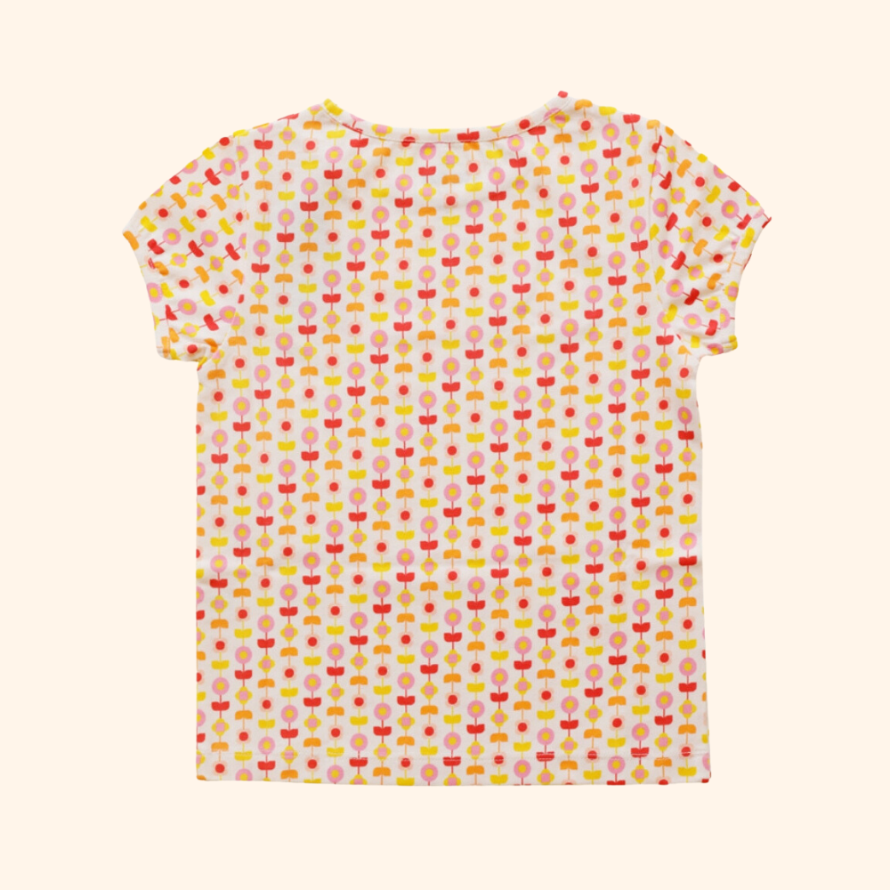 Ola Otter - Short Sleeve Tee - Indian Flora White