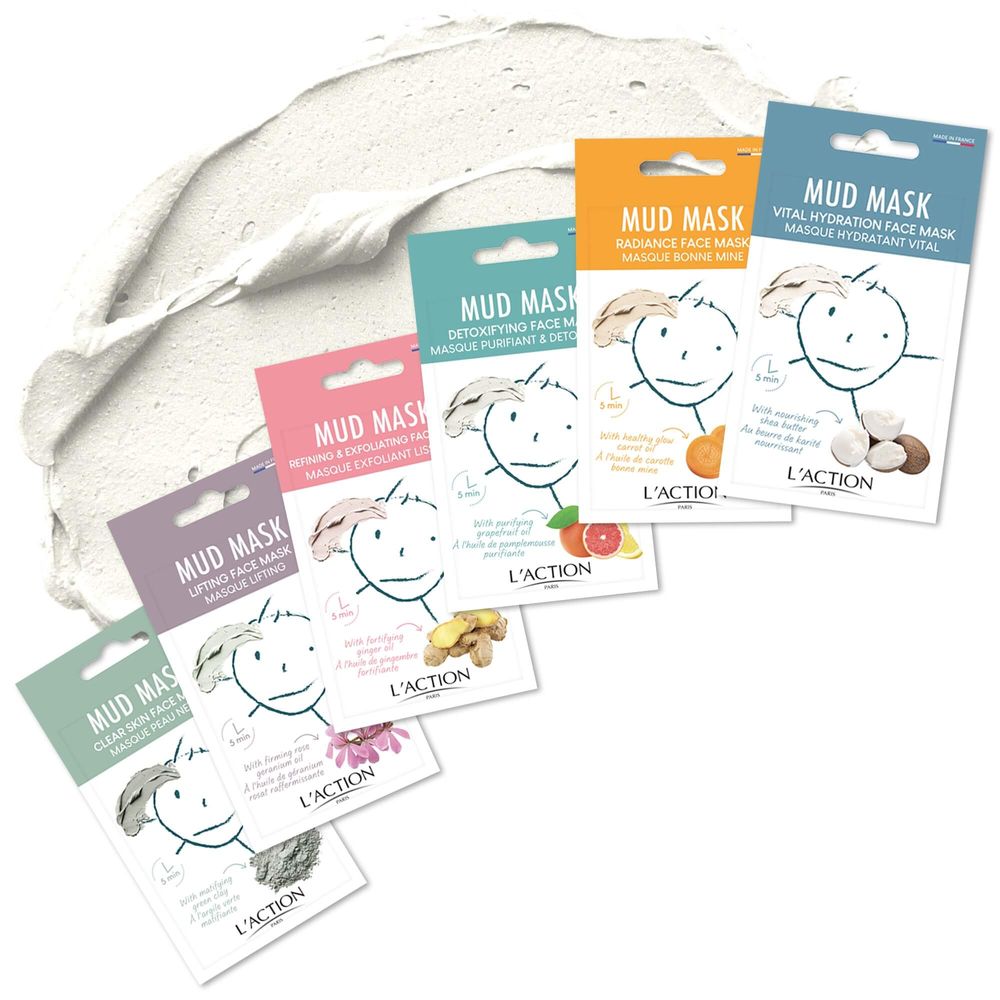 لاكشون - مجموعة أقنعة الطين - عبوة من 6 - 15غ