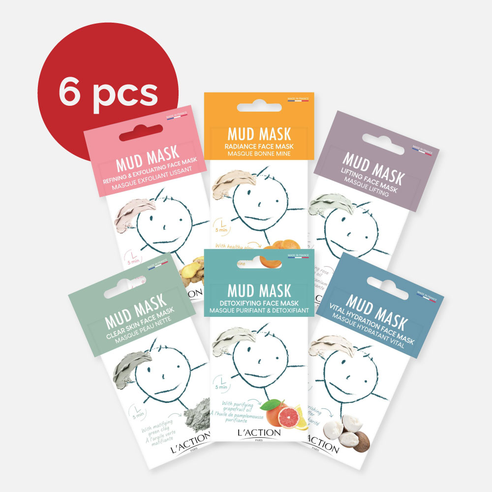 لاكشون - مجموعة أقنعة الطين - عبوة من 6 - 15غ