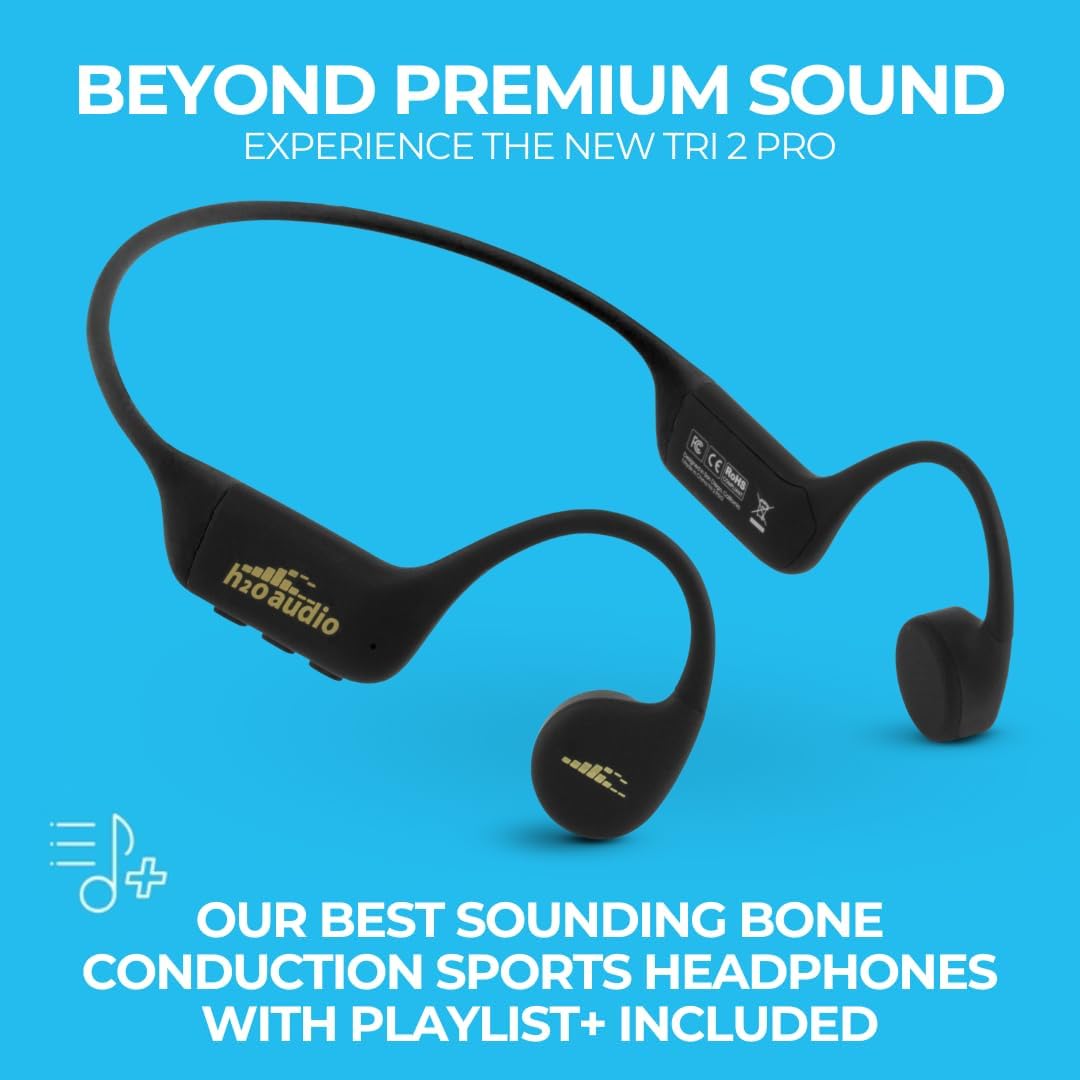 اتش2أو اوديو - سماعات رأس رياضية متعددة الاستخدامات تري 2 برو - أسود وذهبي