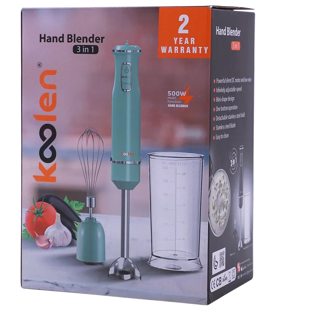كولين - خلاط يدوي كهربائي 2 في 1 - أخضر - 500 واط