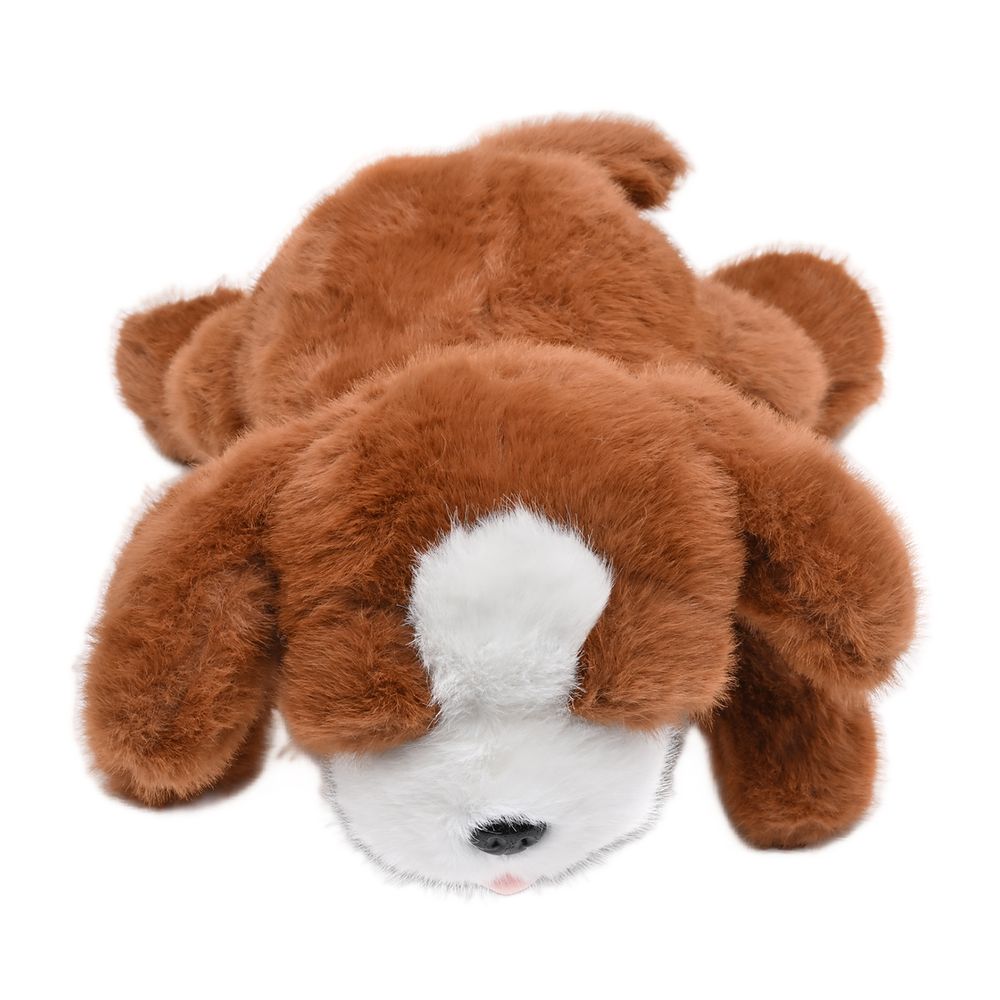 Toto Toys - Lying Dog Plush Soft Toy - Brown - 40 cm