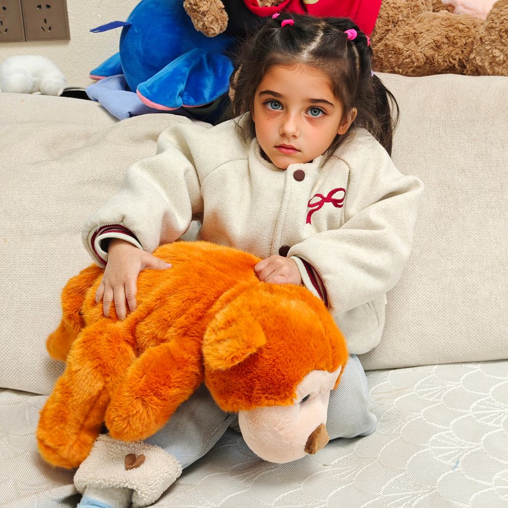 Toto Toys - Plush Soft Toy-Lying Monkey 45 Cm - Brown