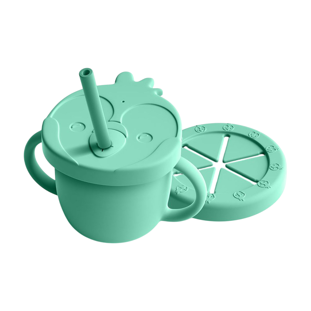 بيمبلي - كوب سيليكون متعدد الاستخدامات 3 في 1 - أخضر - 4 قطع