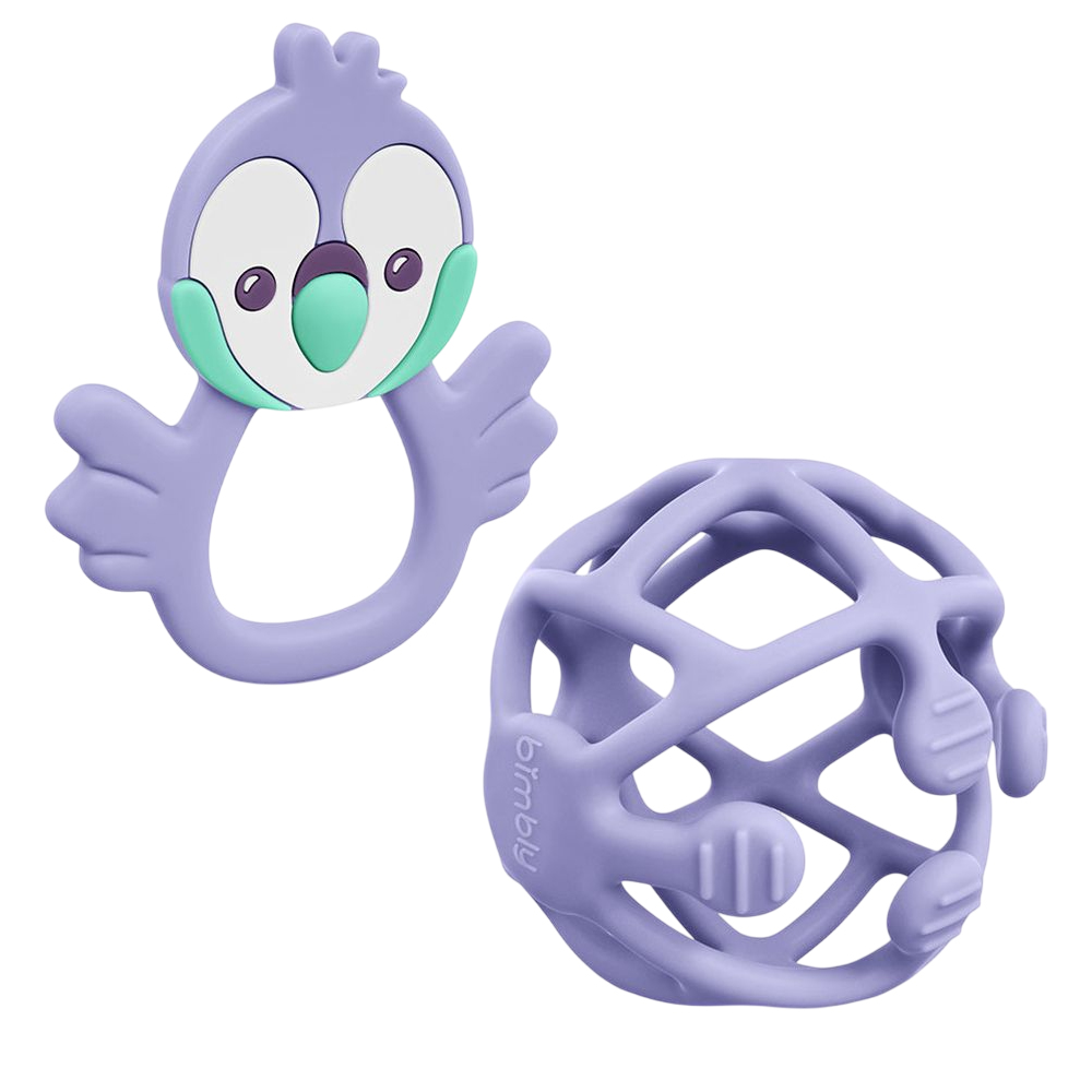 Bimbly - Baby Silicone Teethers Set - Purple - 2 Pcs