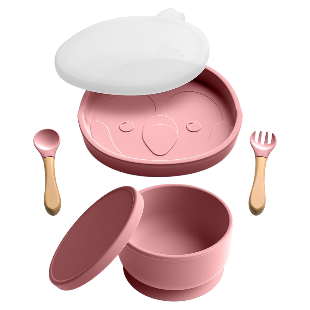 Bimbly - 6-In-1 Baby Feeding Set - Pink - 6 Pcs