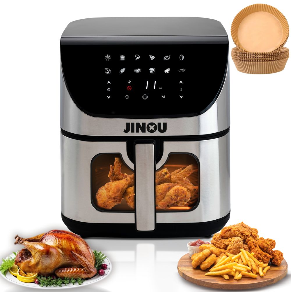 Jinou - Air Fryer 8L - Silver