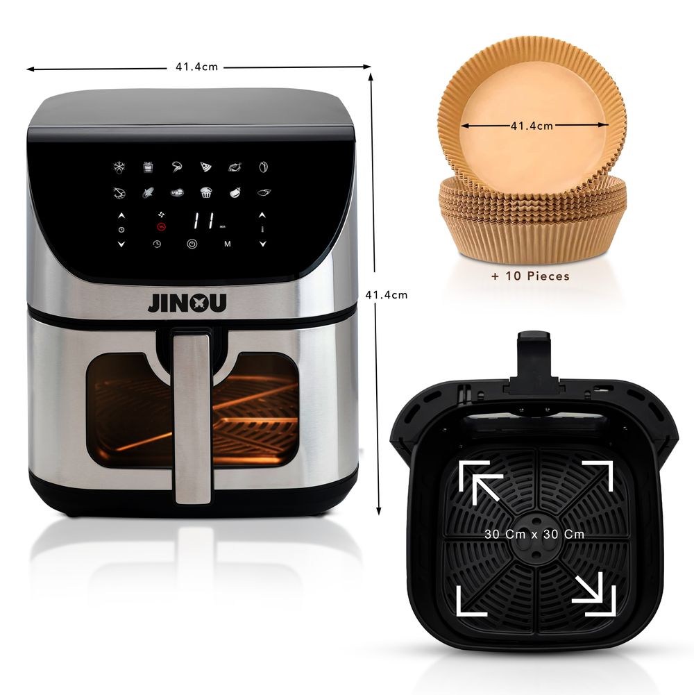 Jinou - Air Fryer 8L - Silver