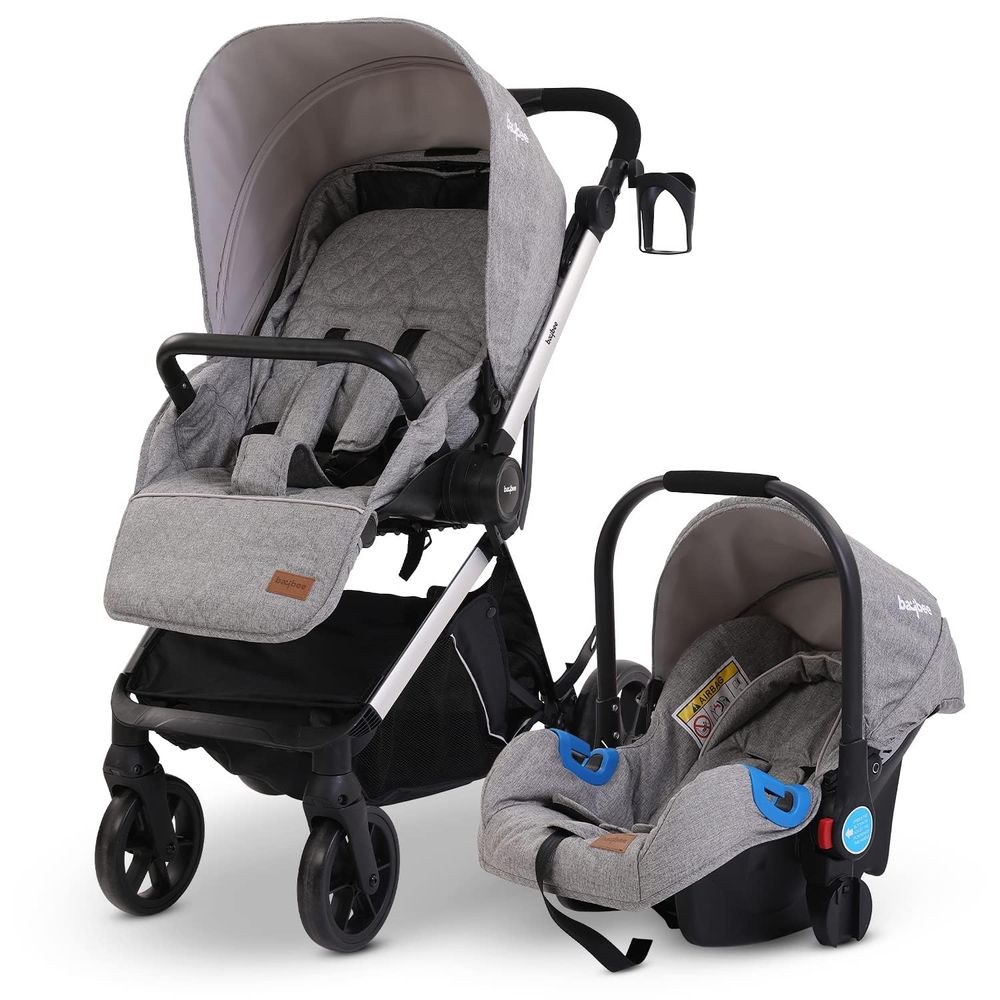 Baybee - 3-in-1 Convertible Baby Pram Stroller with Car Seat