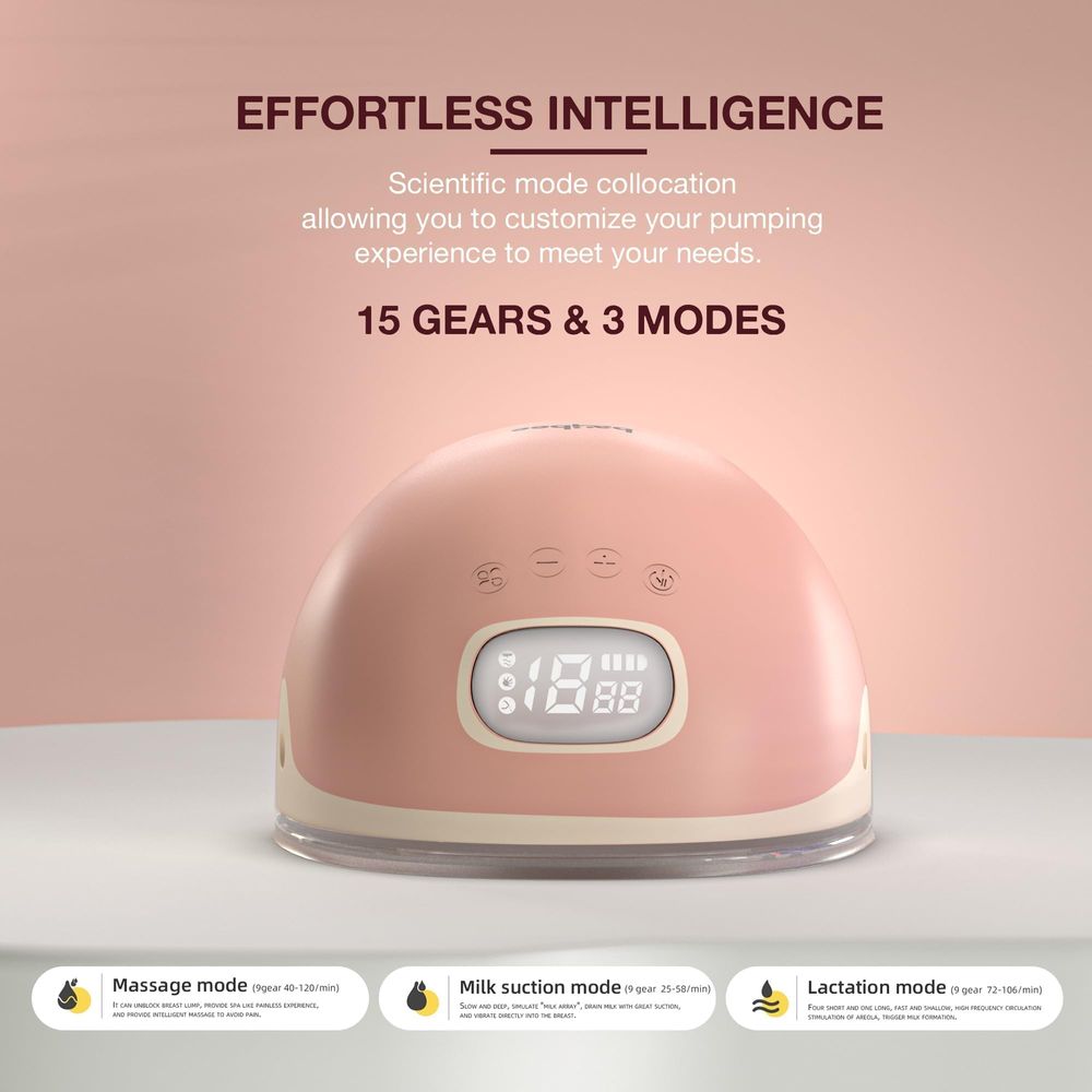 بايبي - شفاط حليب كهربائي قابل للارتداء - وردي