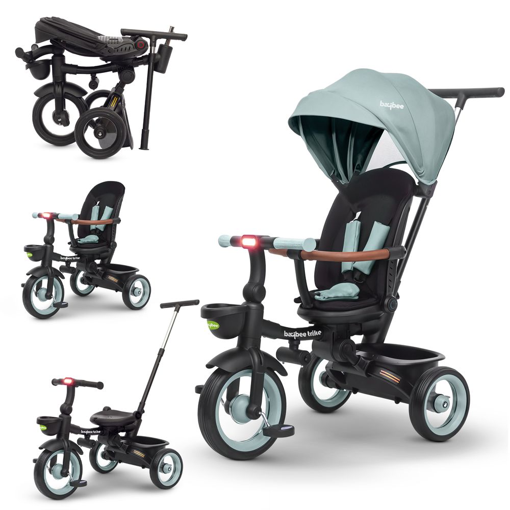 Baybee - Cozy 7-In-1 Convertible Tricycle For Kids - Green