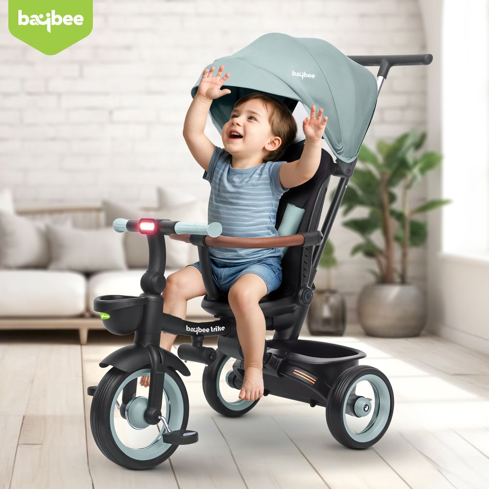 Baybee - Cozy 7-In-1 Convertible Tricycle For Kids - Green