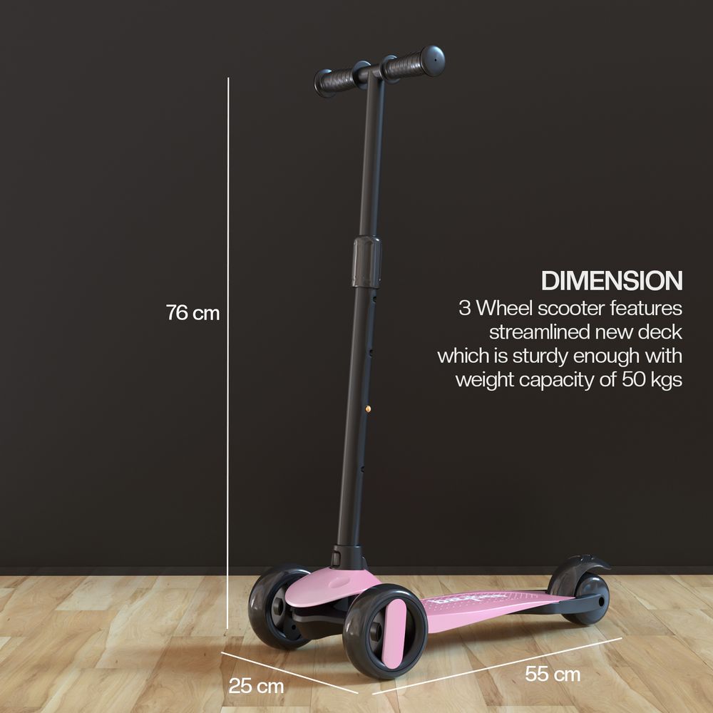 بايبي - سكوتر ألفا للأطفال - وردي فاتح