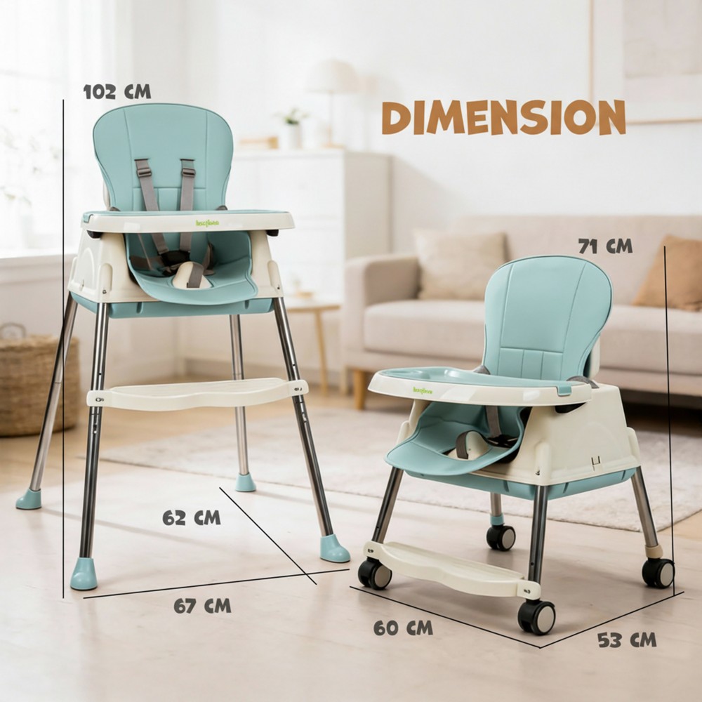 Baybee 4-In-1 Convertible Baby High Chair Blue