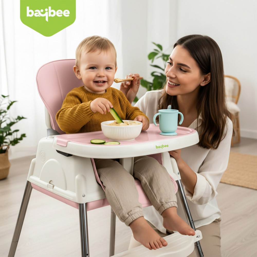 Baybee 4-In-1 Convertible Baby High Chair Pink