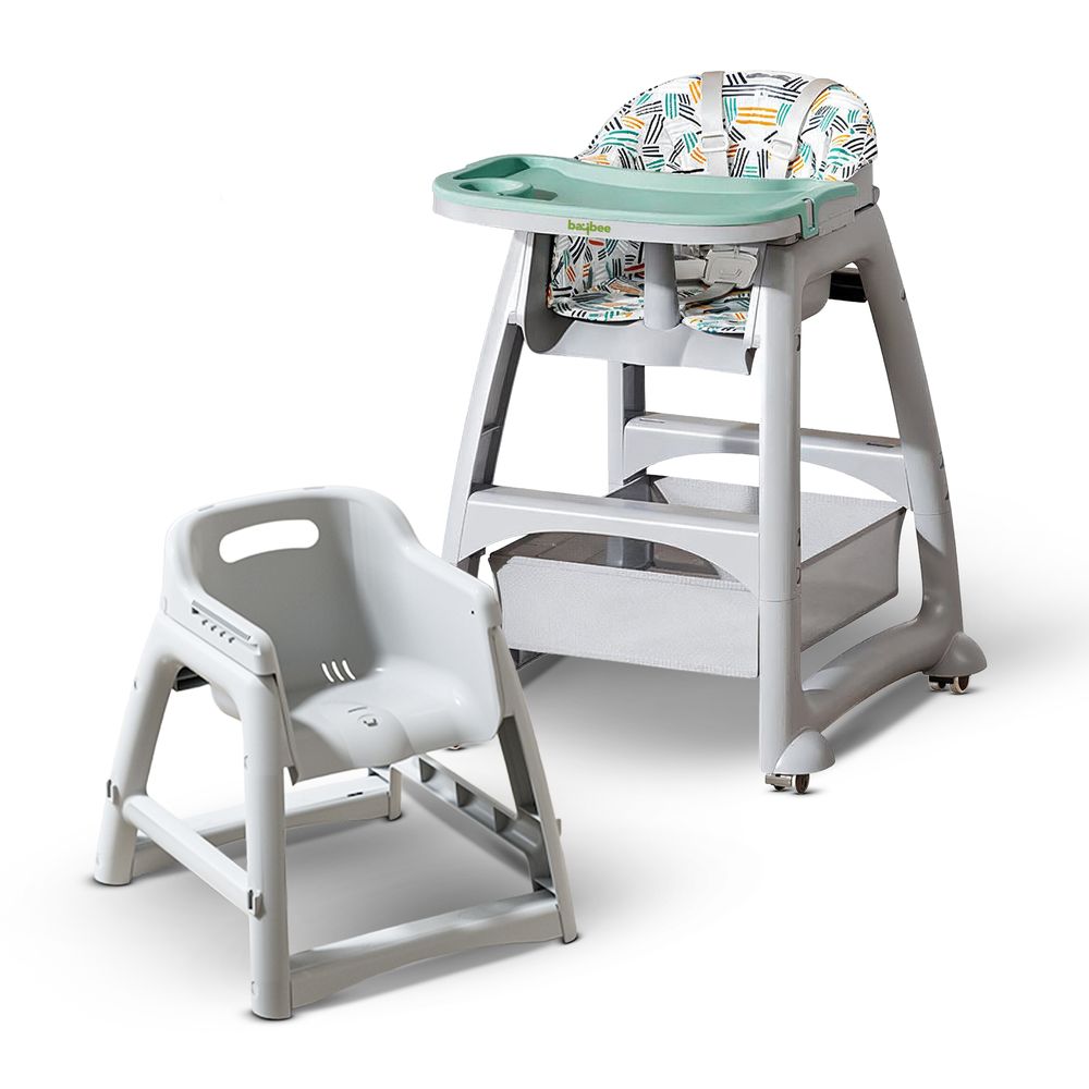 Baybee - Baby High Chair With Adjustable Gear - Multicolor