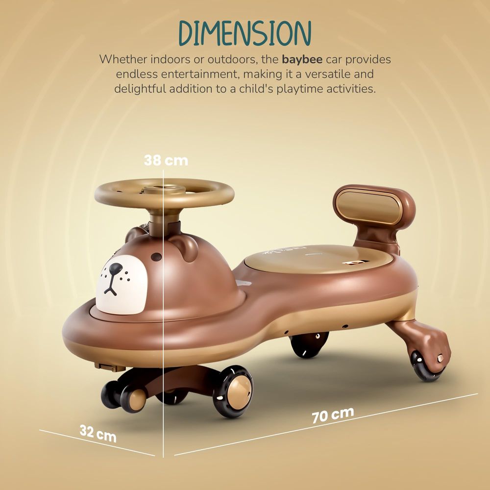 Baybee - Kids Ride On Swing Car - Multicolor
