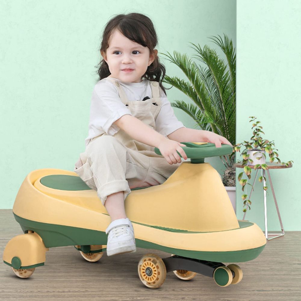 بايبي - سيارة ميسورا يدوية للأطفال - أصفر